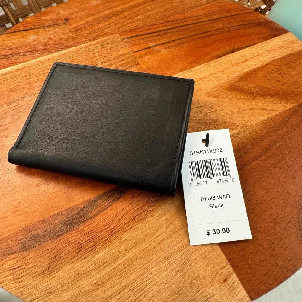 Saddlebred Mens Trifold Wallet Black Leather with ID‎ Window 31BK11X002 NEW